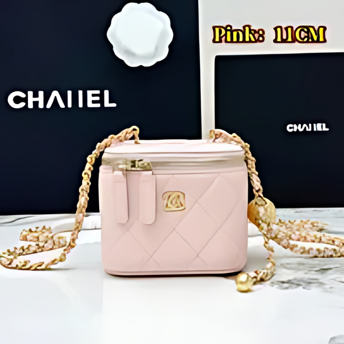 Quilted Leather Vanity Crossbody Bag