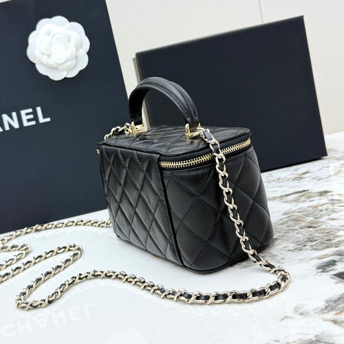Quilted Leather Vanity Crossbody Bag
