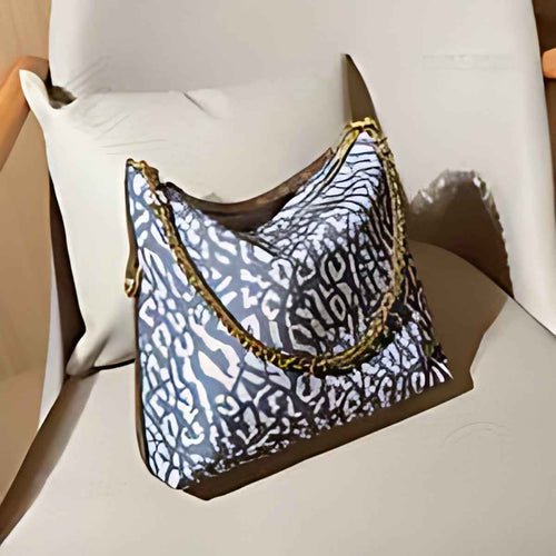 Chain Trim Hobo Shoulder Bag