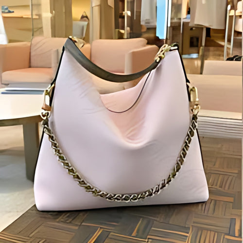 Chain Trim Hobo Shoulder Bag