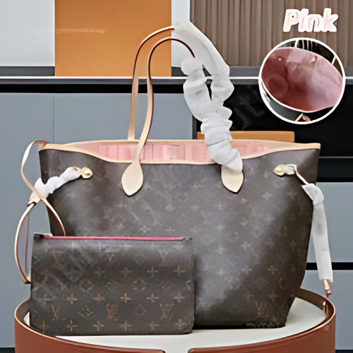 Patterned Chain Trim Tote Bag