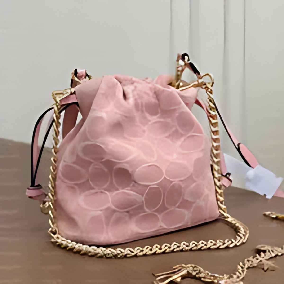Drawstring Chain Bucket Bag