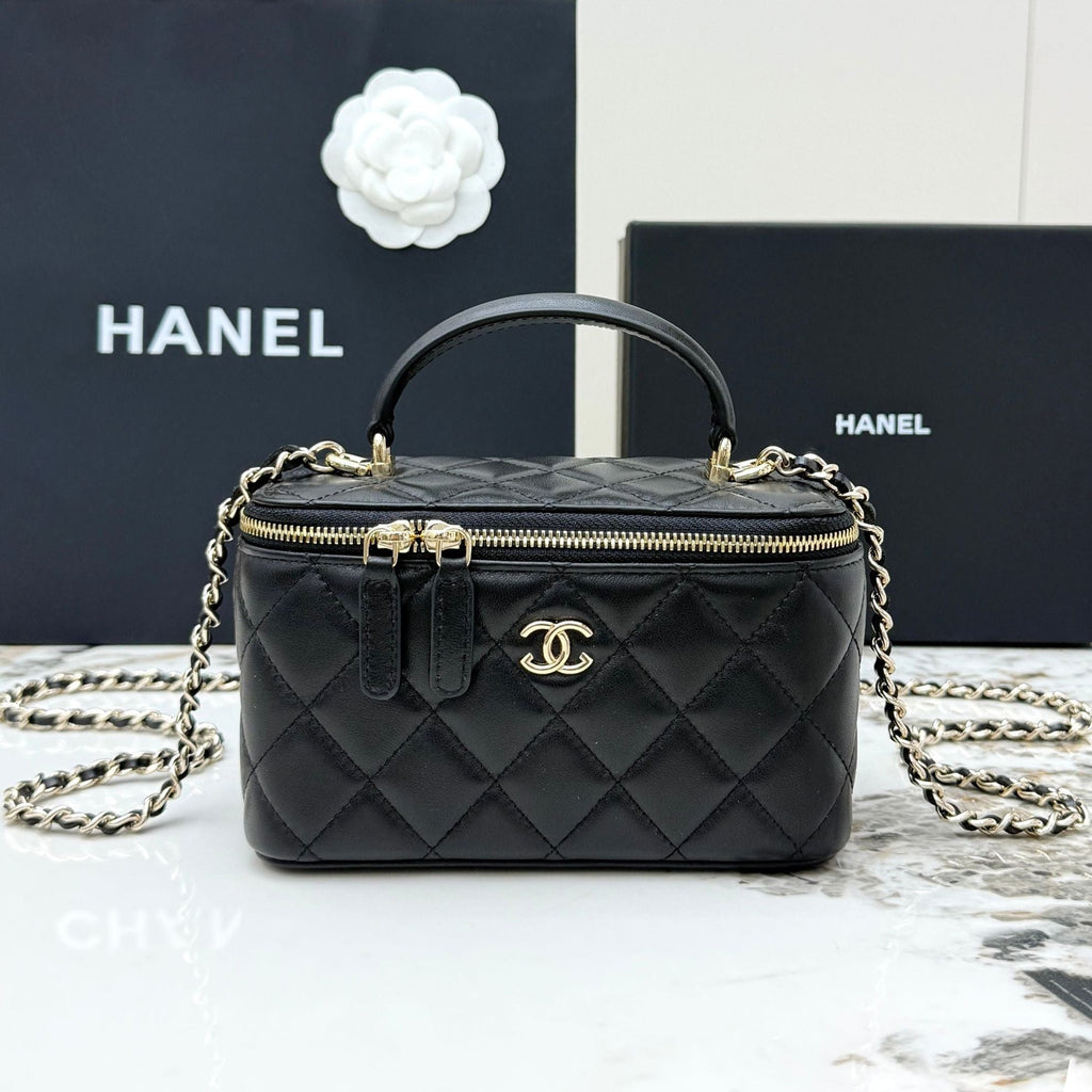 Quilted Leather Vanity Crossbody Bag