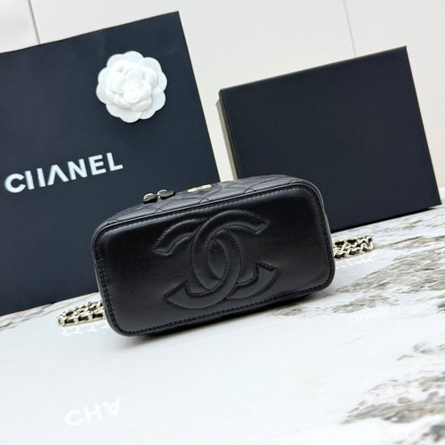 Quilted Leather Vanity Crossbody Bag