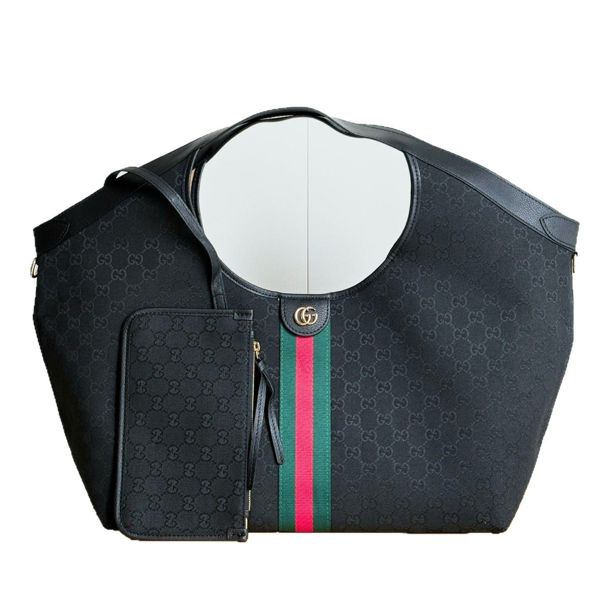 Monogram Stripe Hobo Tote