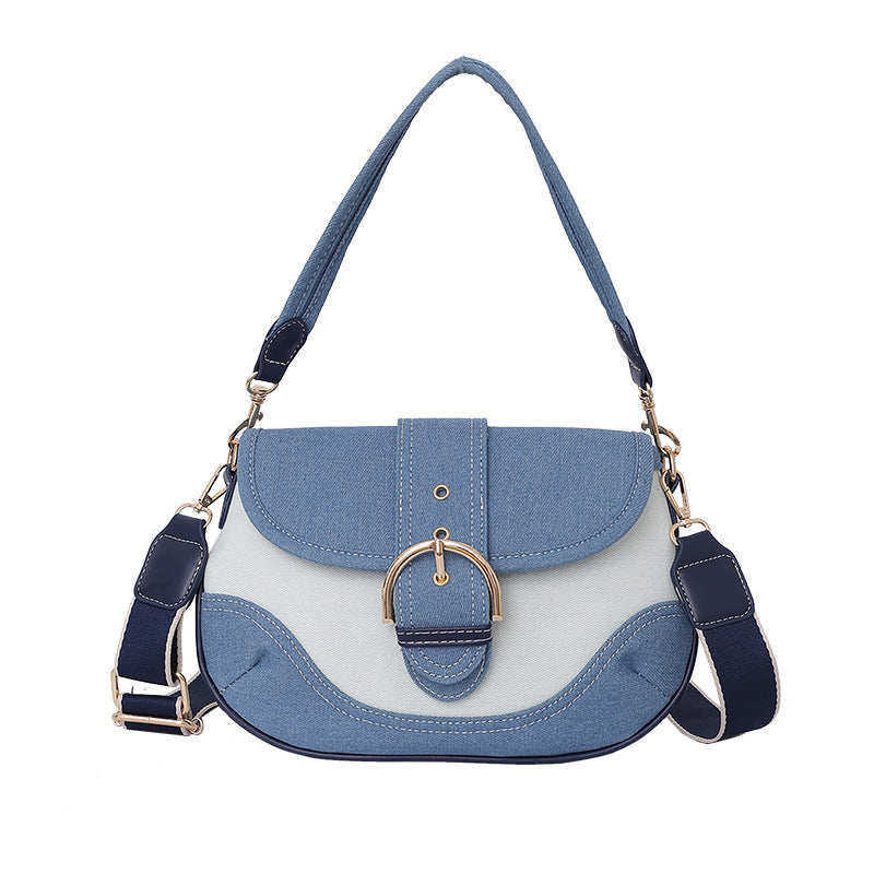 Denim Saddle Crossbody Bag