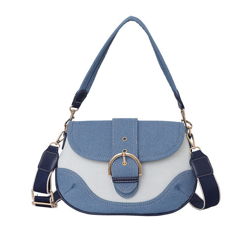 Denim Saddle Crossbody Bag