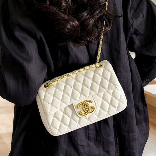 Quilted Chain Flap Crossbody Bag