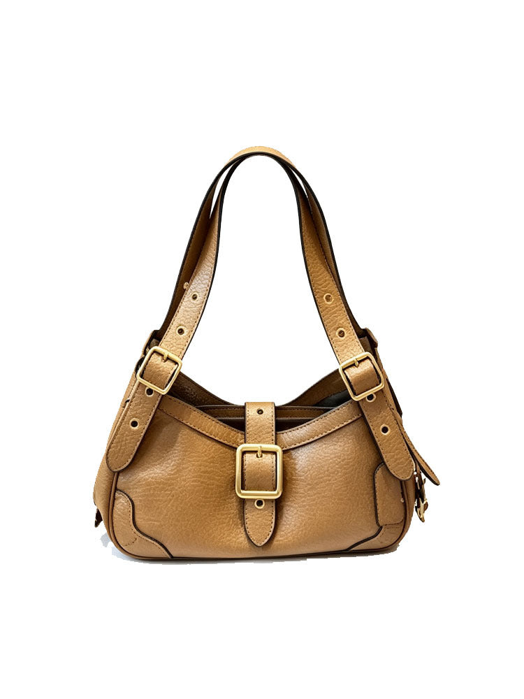 Buckle Detail Slouchy Shoulder Bag