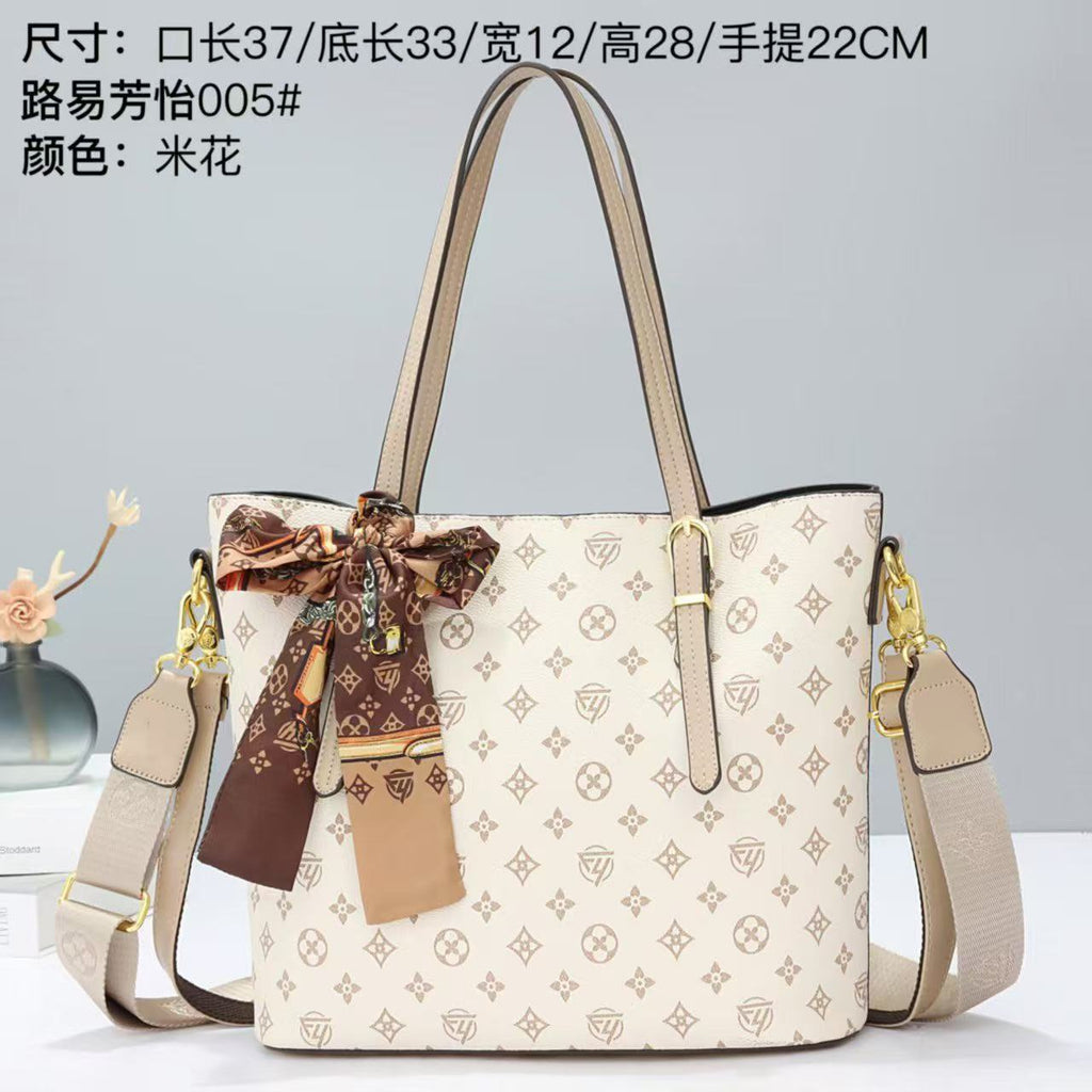 Scarf Bow Monogram Tote