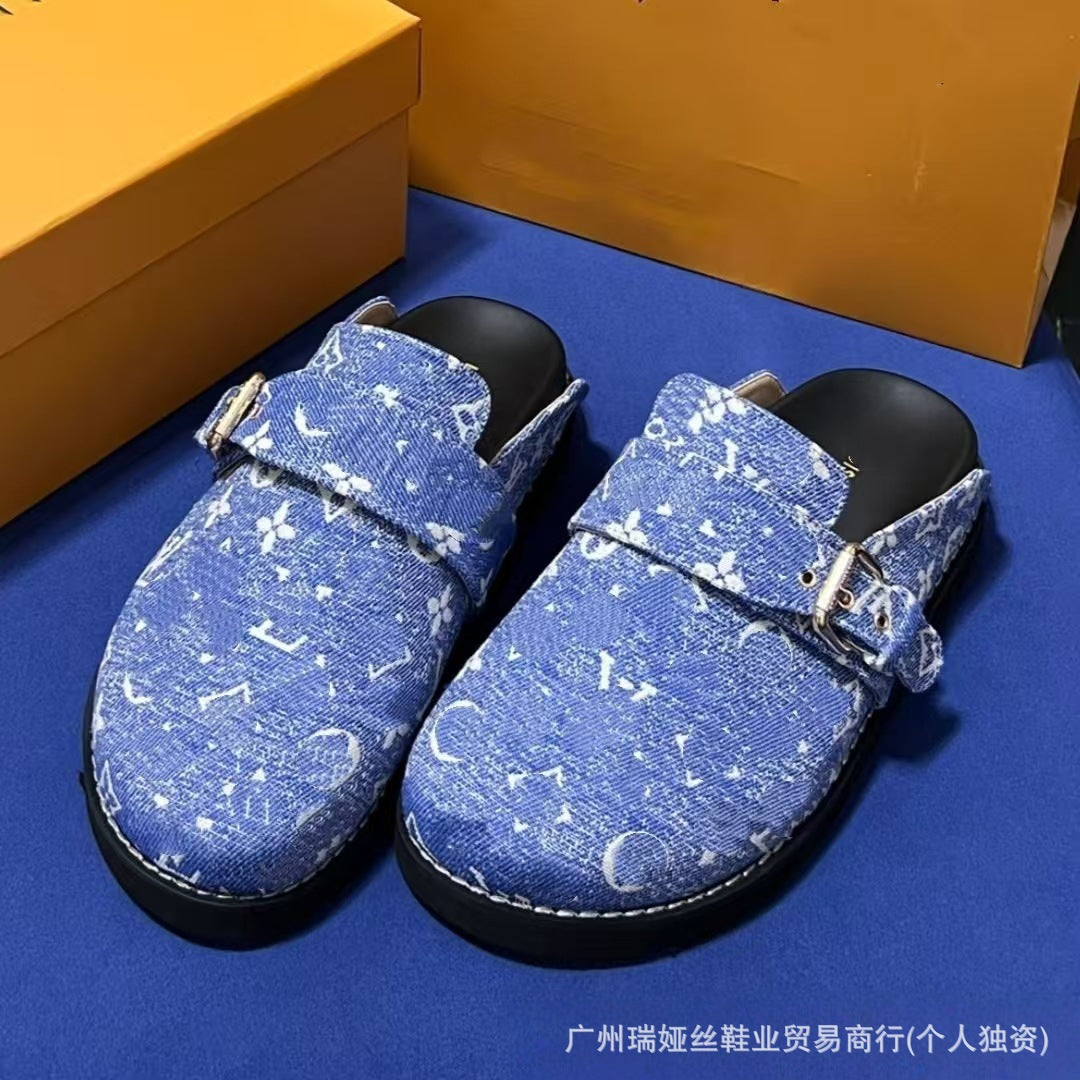 Unisex Patterned Clog Mules