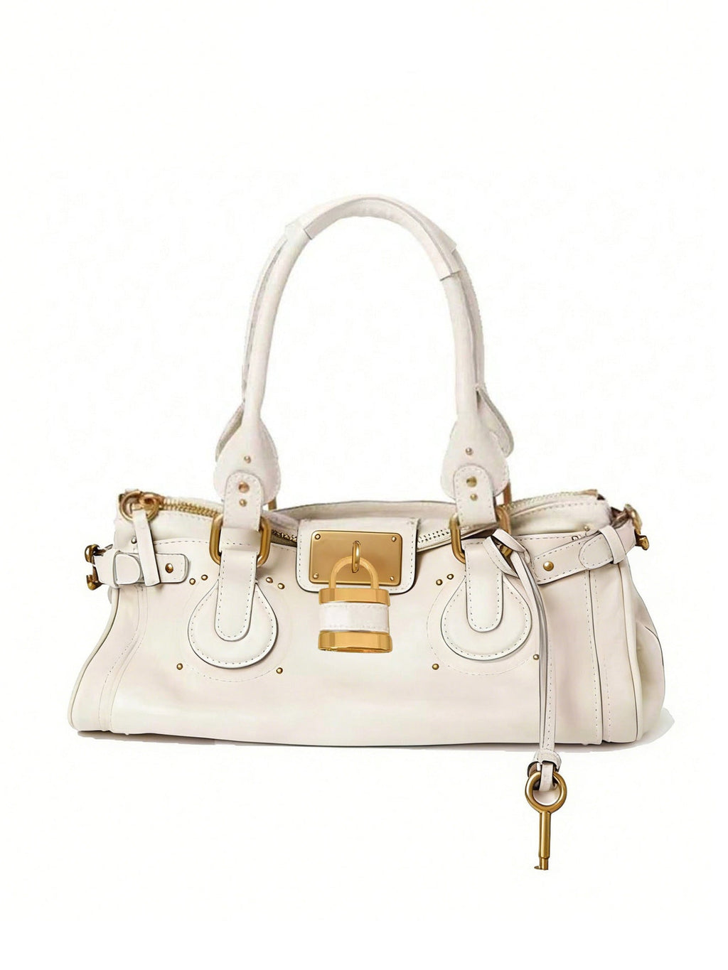 Retro Lock Accent PU Satchel