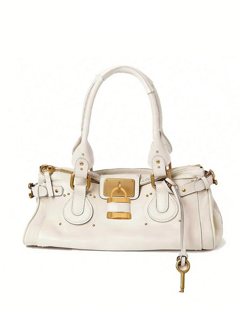 Retro Lock Accent PU Satchel