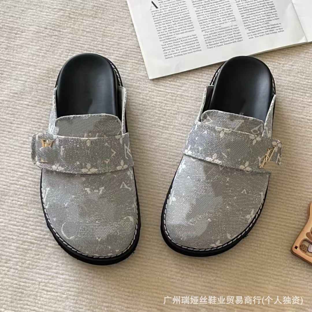 Unisex Patterned Platform Clog Mules