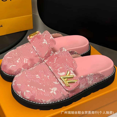 Unisex Patterned Platform Clog Mules