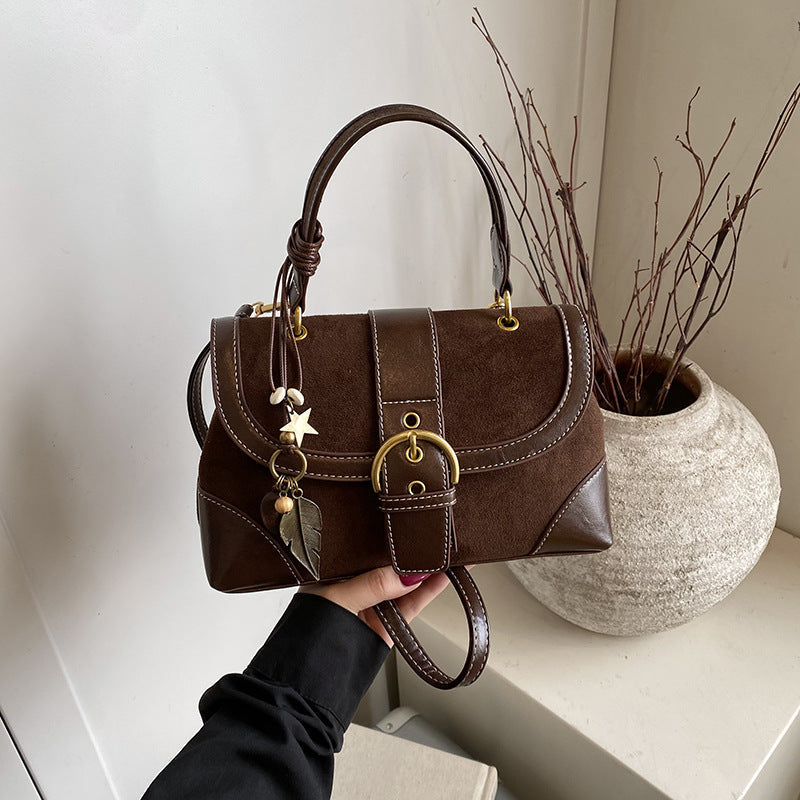 Color Block Buckle Satchel