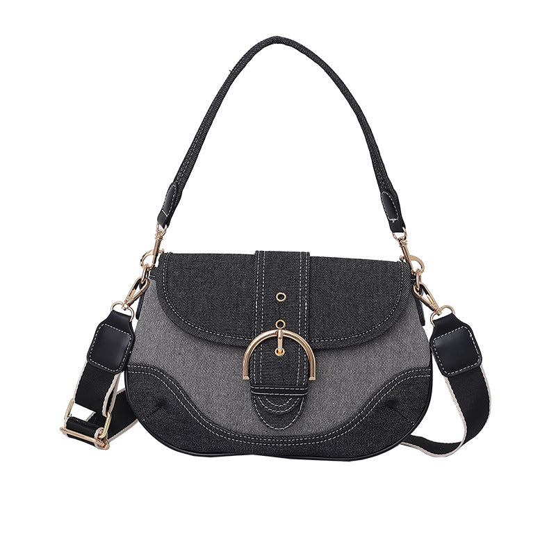 Denim Saddle Crossbody Bag