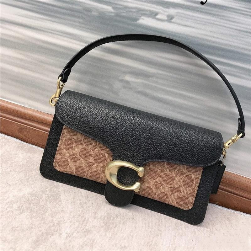 Contrast Panel Flap Crossbody Bag