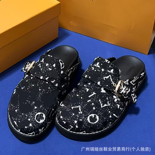 Unisex Patterned Clog Mules