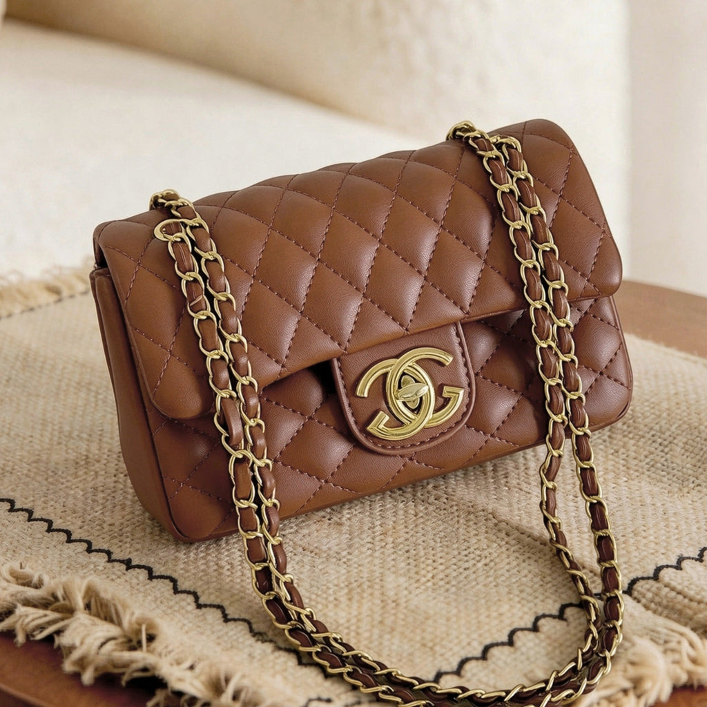 Quilted Chain Flap Crossbody Bag