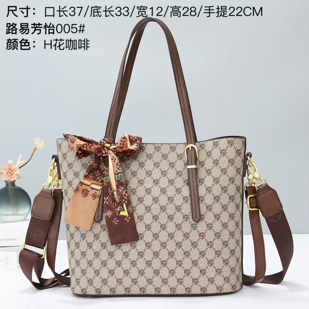 Scarf Bow Monogram Tote
