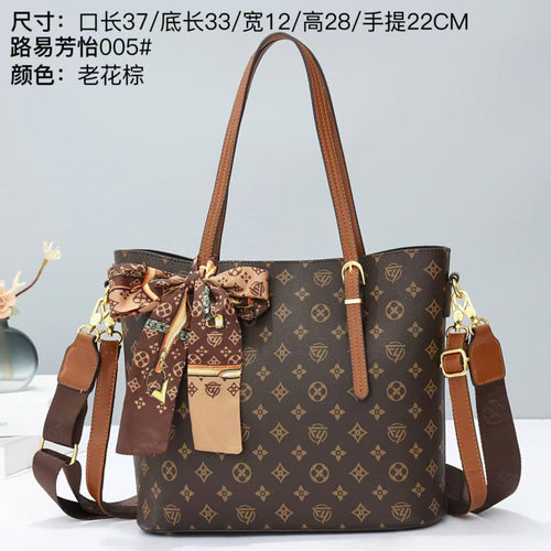 Scarf Bow Monogram Tote