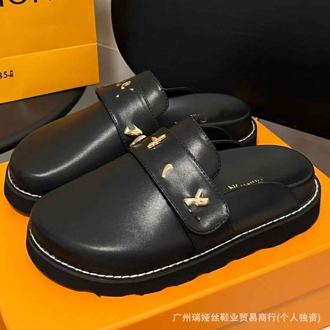 Unisex Patterned Platform Clog Mules