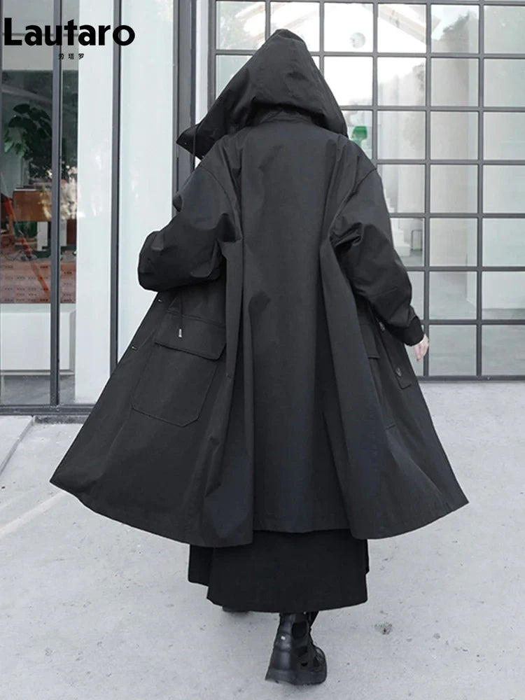 Oversized Hooded Trench Coat - Isabella Mae