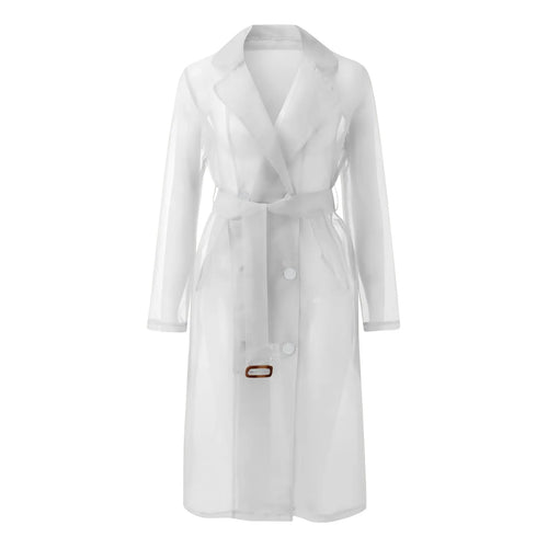 Sheer Belted Trench Coat