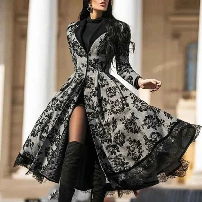 Floral Swing Trench Coat