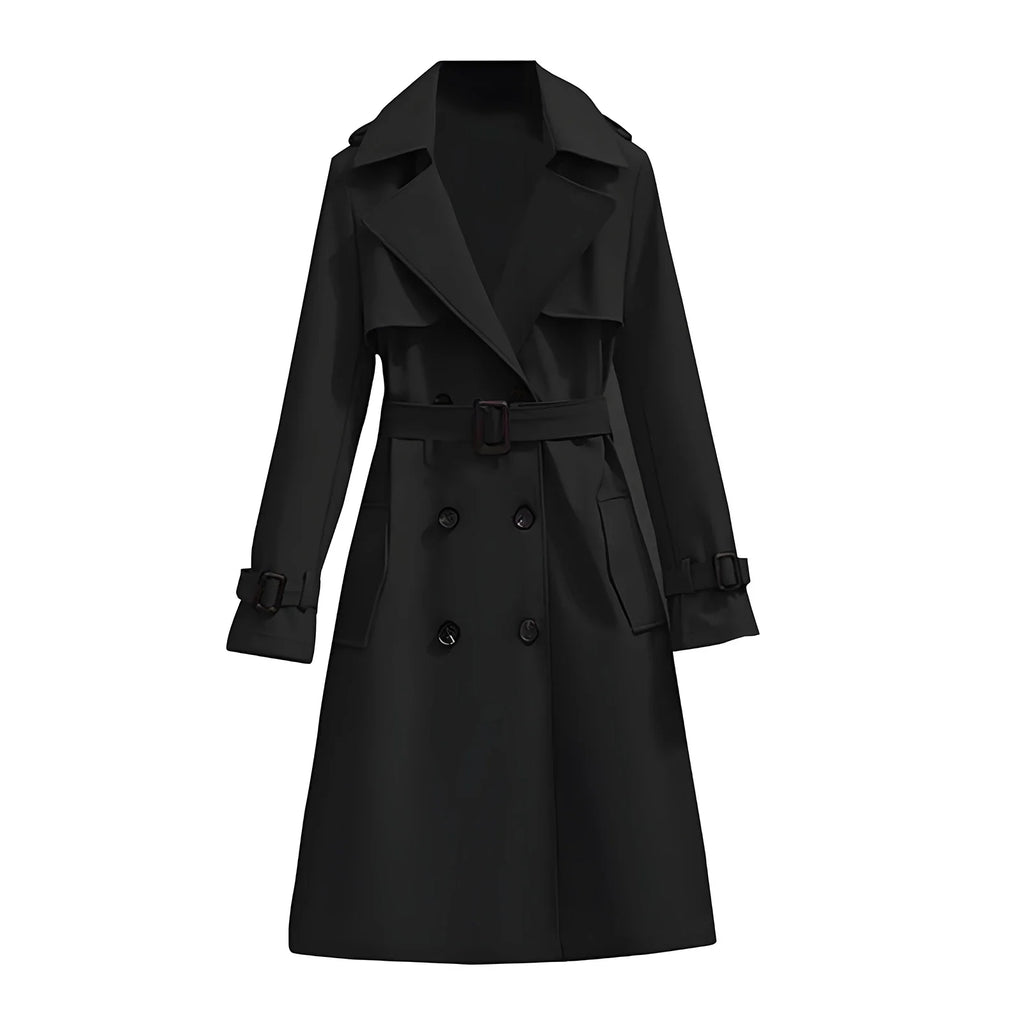 Belted Double-Breasted Trench Coat - Isabella Mae
