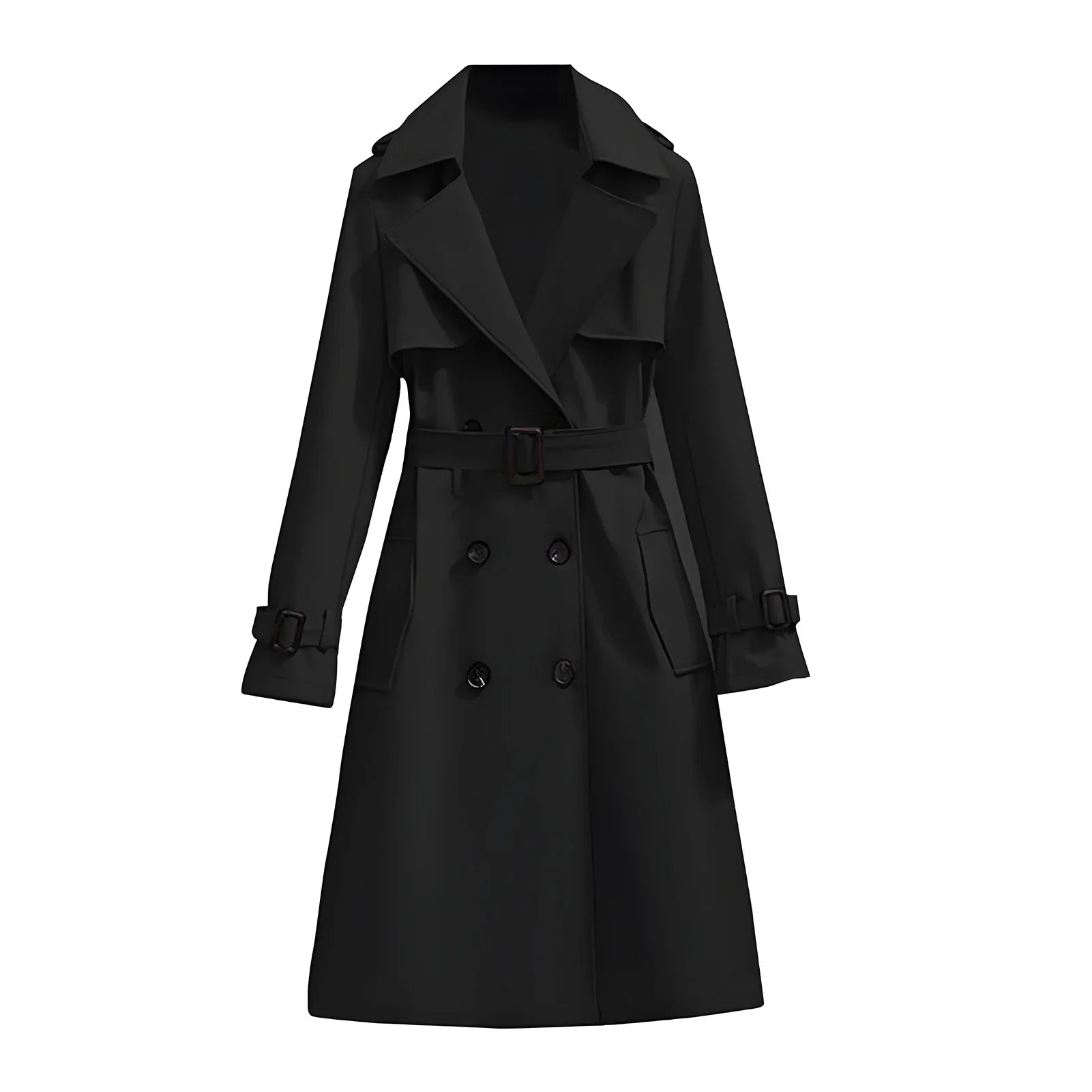 Belted Double-Breasted Trench Coat - Isabella Mae