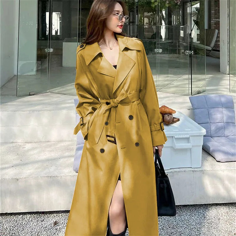 Belted Long Trench Coat - Isabella Mae