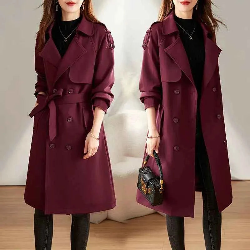 Belted A-Line Trench Coat