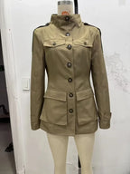 Military Stand Collar Field Jacket - Isabella Mae