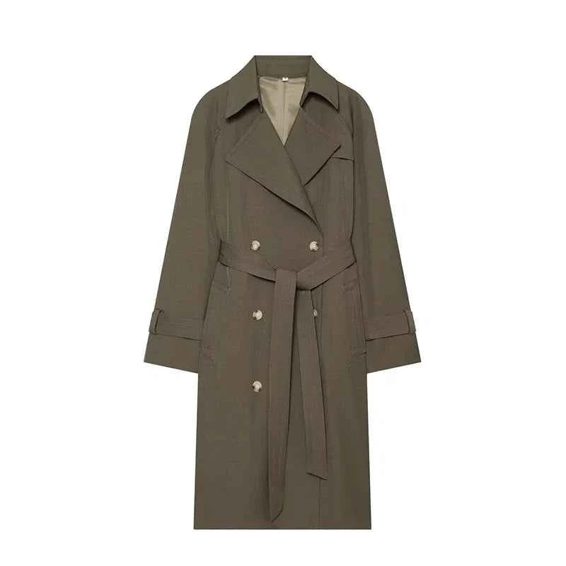 Belted Double-Breasted Trench Coat