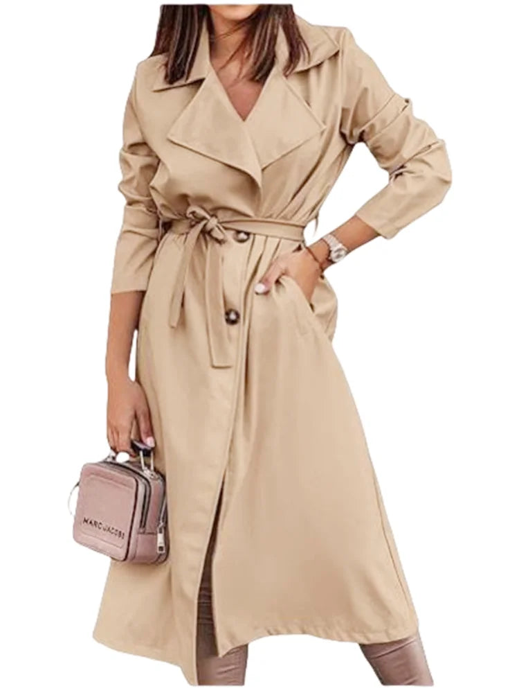 Double-Breasted Belted Trench Coat - Isabella Mae