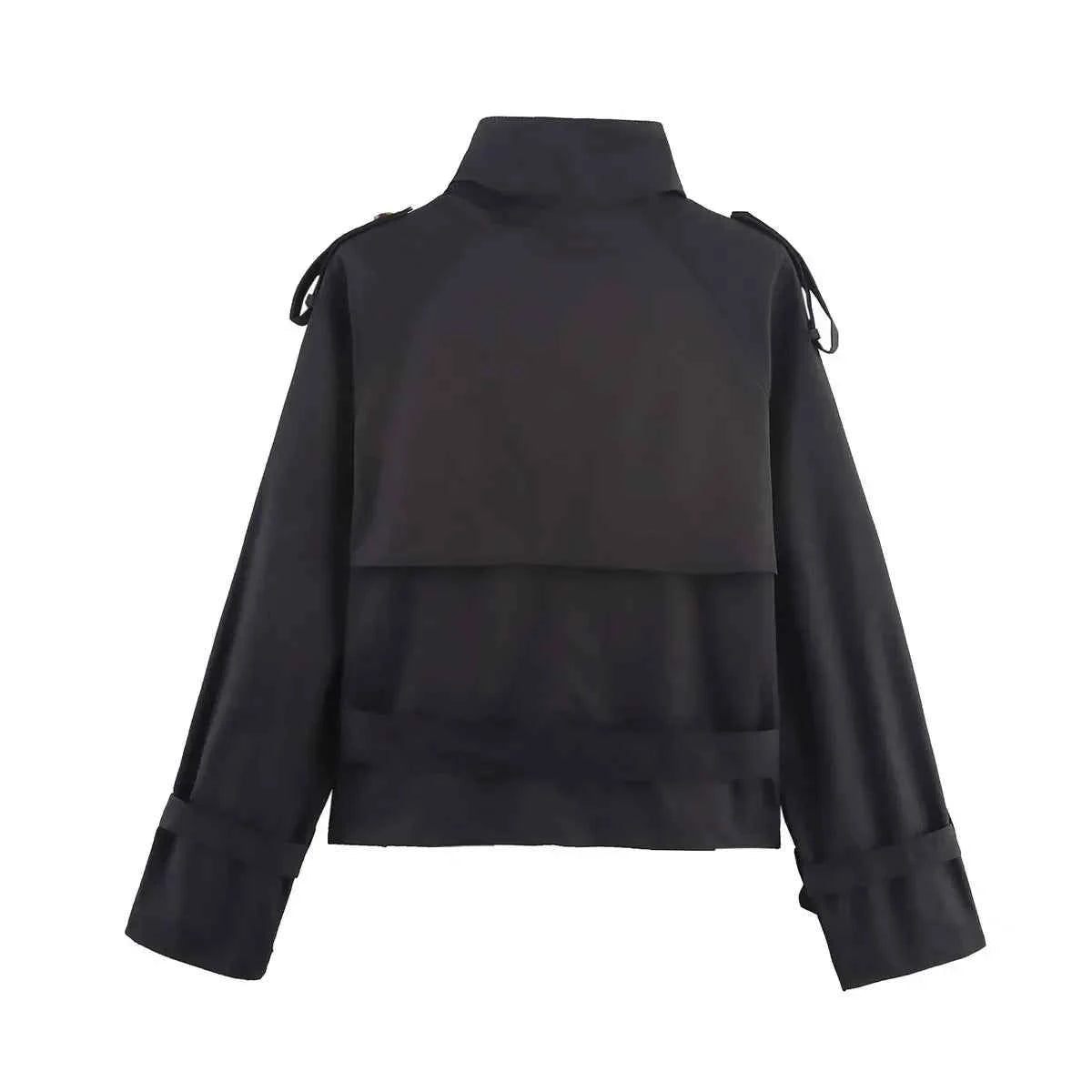 Cropped Double-Breasted Trench Coat