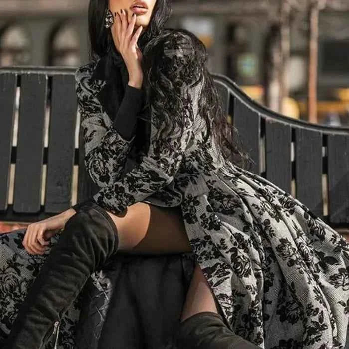 Floral Swing Trench Coat