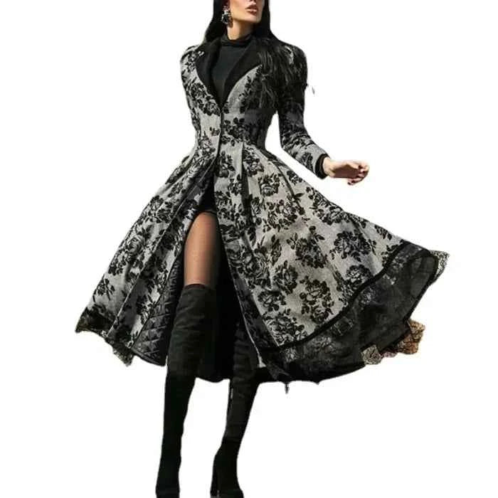 Floral Swing Trench Coat