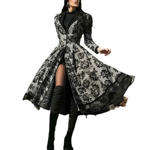 Floral Swing Trench Coat