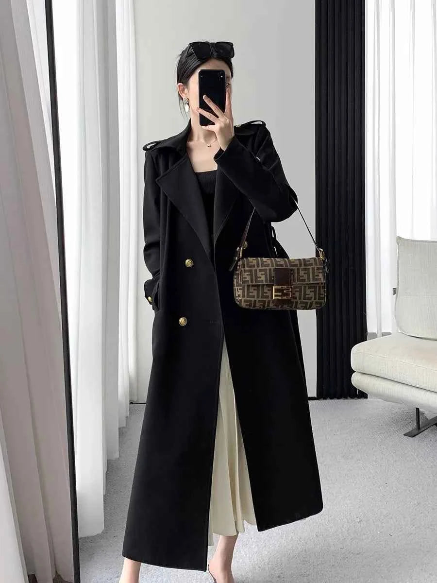 Gold Button Trench Coat