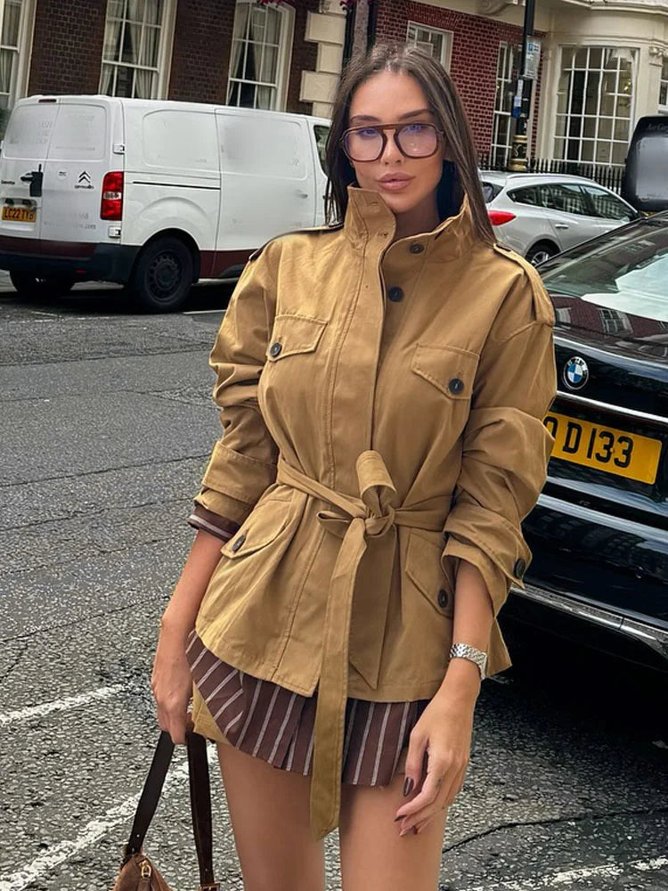 Belted Utility Jacket & Mini Skort Set - Isabella Mae