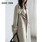 Contrast Lapel Trench Coat