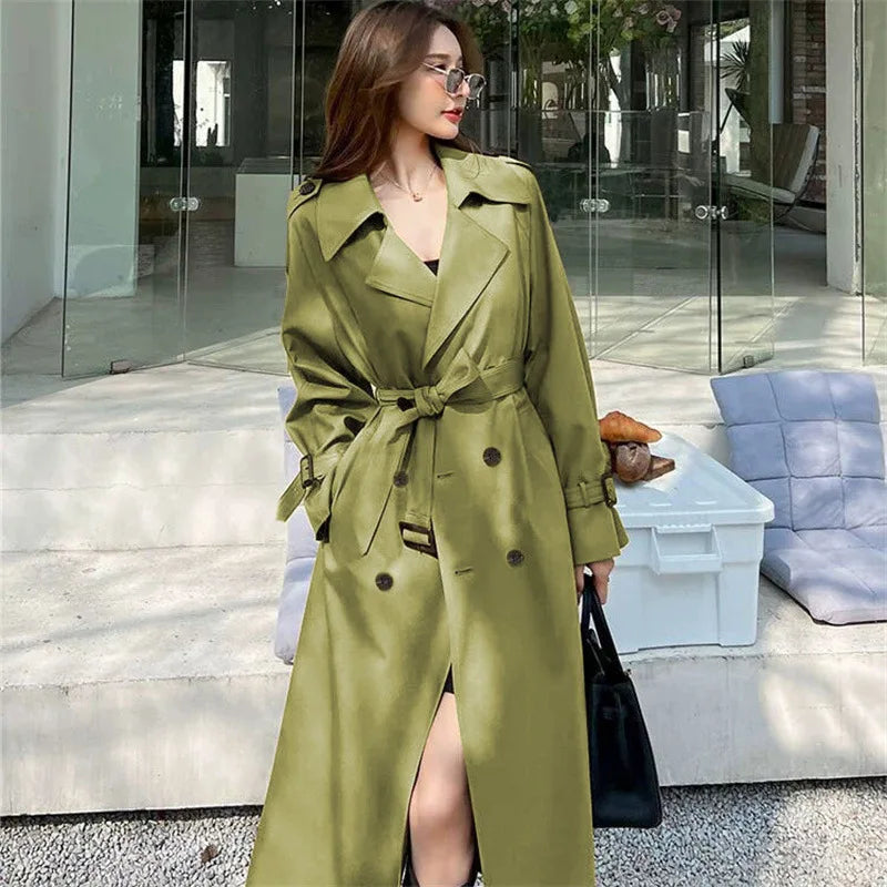 Belted Long Trench Coat - Isabella Mae