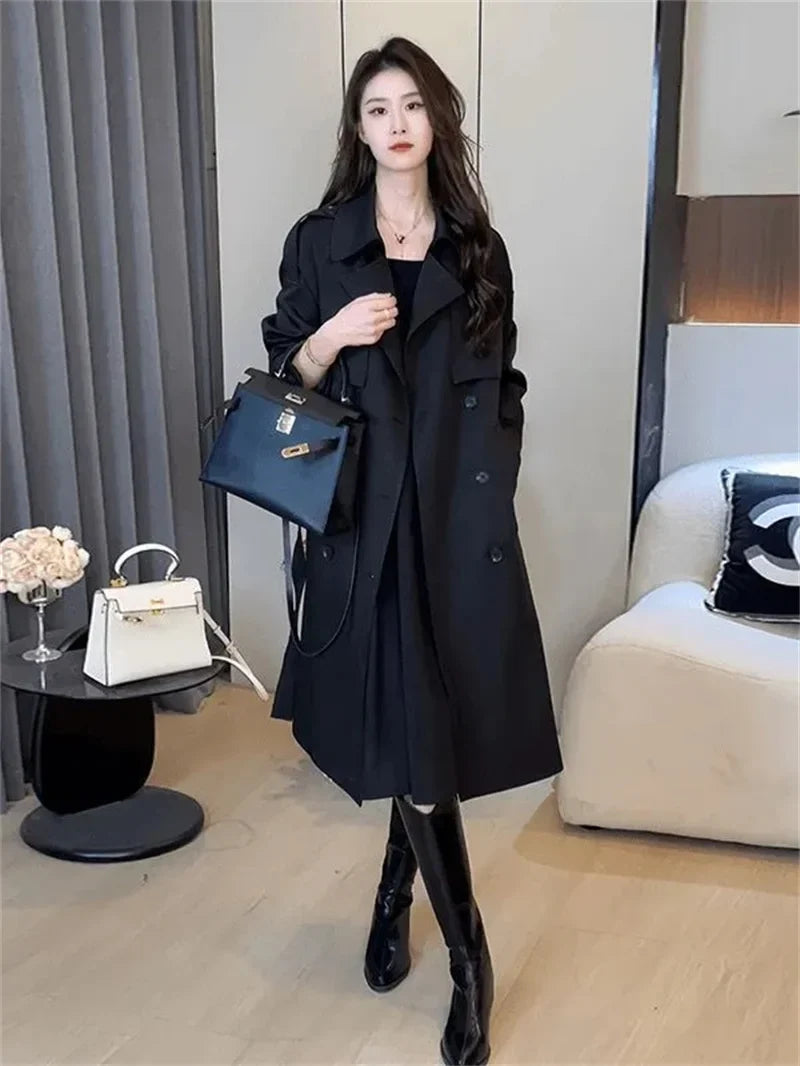 Belted Double-Breasted Trench Coat - Isabella Mae