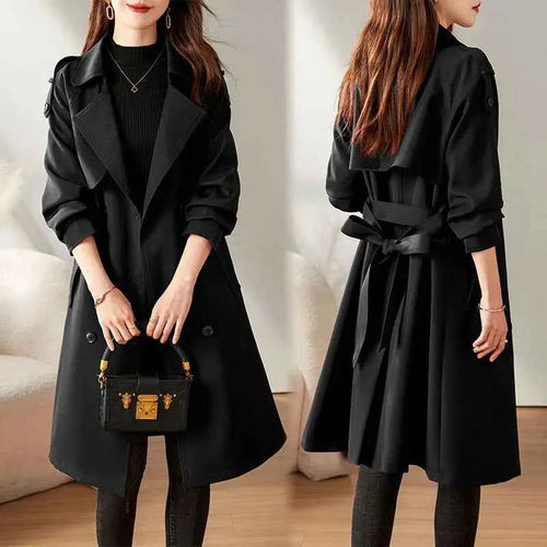 Belted A-Line Trench Coat