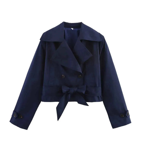 Belted Cropped Trench Coat