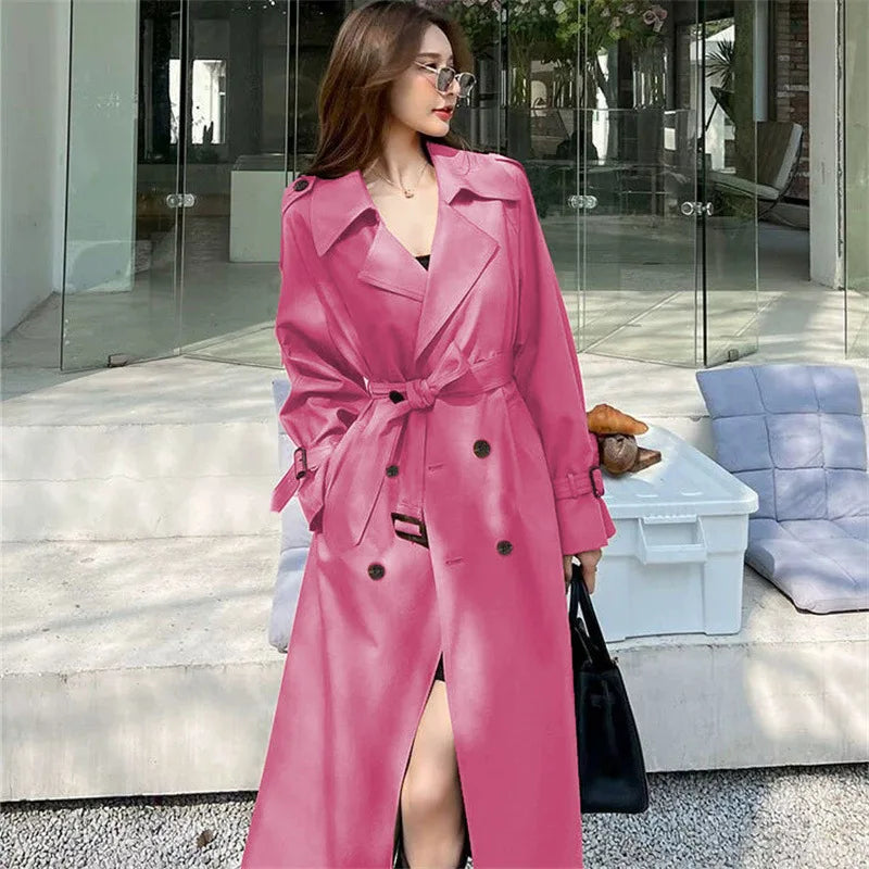 Belted Long Trench Coat - Isabella Mae
