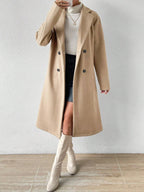 Longline Double-Breasted Lapel Coat - Isabella Mae